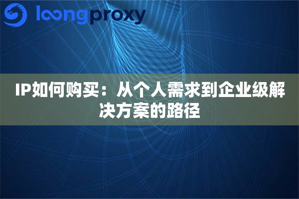 IP如何购买：从个人需求到企业级解决方案的路径