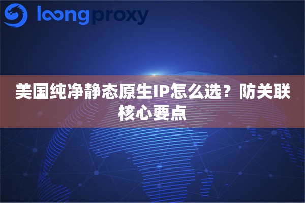 美国纯净静态原生IP怎么选？防关联核心要点