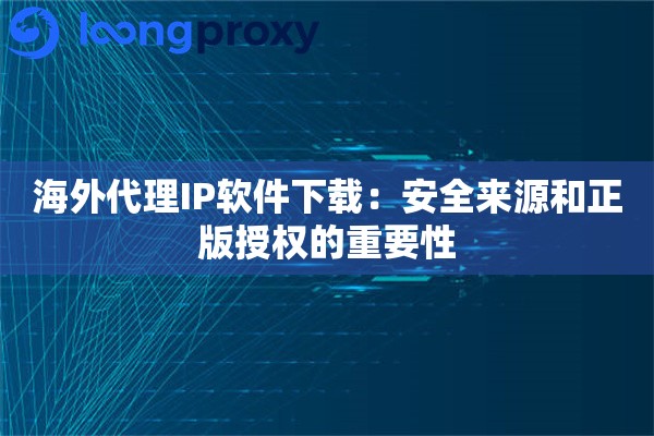海外代理IP软件下载：安全来源和正版授权的重要性