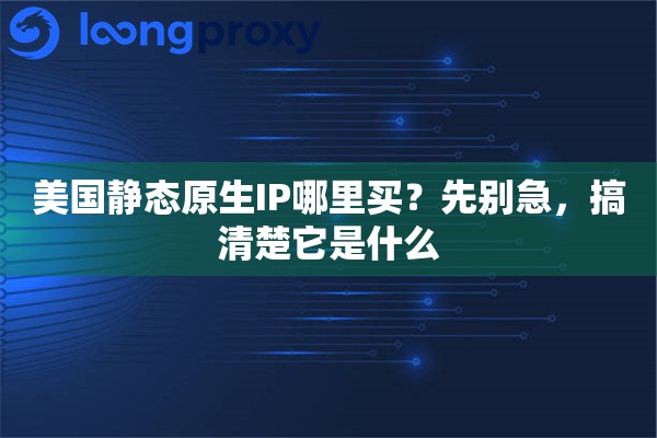 美国静态原生IP哪里买？先别急，搞清楚它是什么