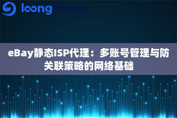 eBay静态ISP代理：多账号管理与防关联策略的网络基础