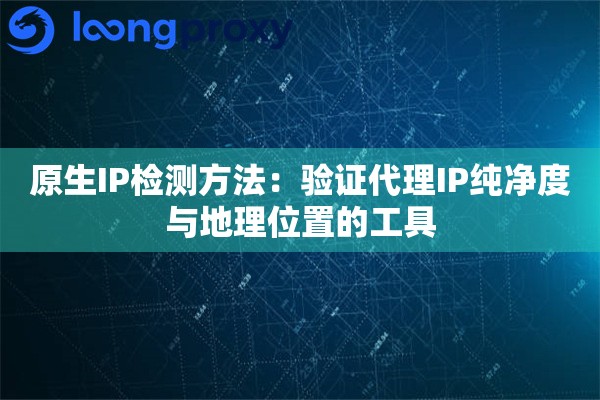 原生IP检测方法：验证代理IP纯净度与地理位置的工具