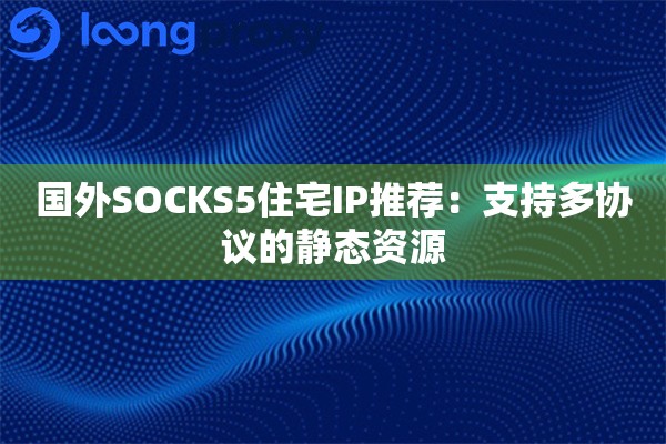 国外SOCKS5住宅IP推荐：支持多协议的静态资源