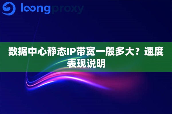 数据中心静态IP带宽一般多大?速度表现说明 数据中心静态IP带宽一般多大?速度表现说明