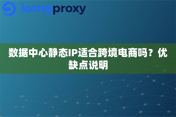 数据中心静态IP适合跨境电商吗?优缺点说明 数据中心静态IP适合跨境电商吗?优缺点说明