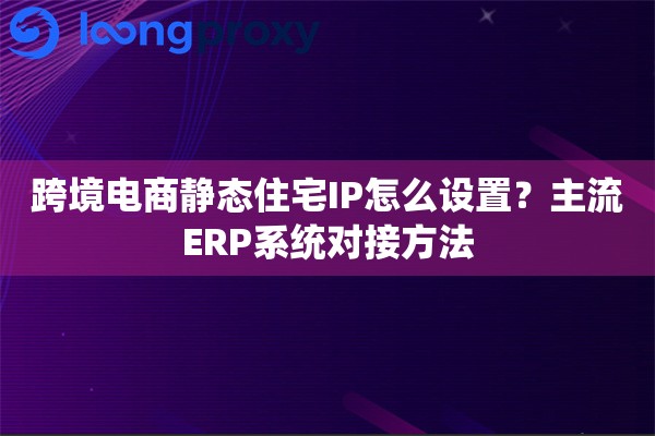 跨境电商静态住宅IP怎么设置？主流ERP系统对接方法