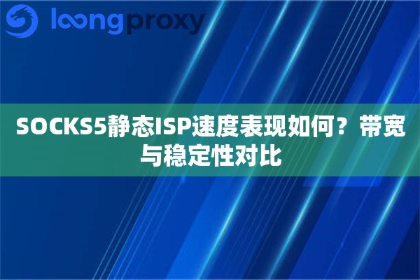 SOCKS5静态ISP速度表现如何？带宽与稳定性对比