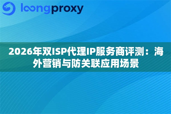 2026年双ISP代理IP服务商评测：海外营销与防关联应用场景