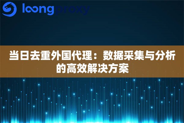 当日去重外国代理：数据采集与分析的高效解决方案