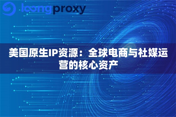美国原生IP资源：全球电商与社媒运营的核心资产