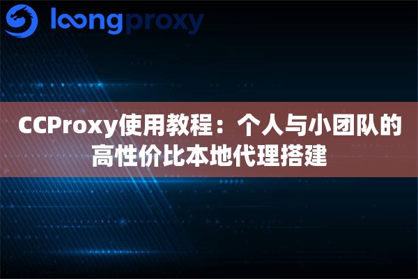 CCProxy使用教程：个人与小团队的高性价比本地代理搭建