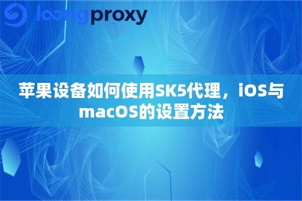 苹果设备如何使用SK5代理，iOS与macOS的设置方法