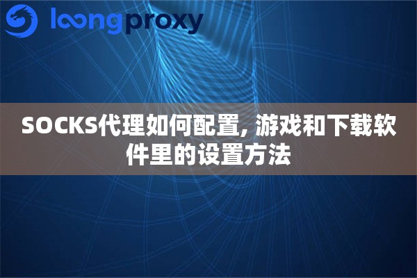 SOCKS代理如何配置, 游戏和下载软件里的设置方法