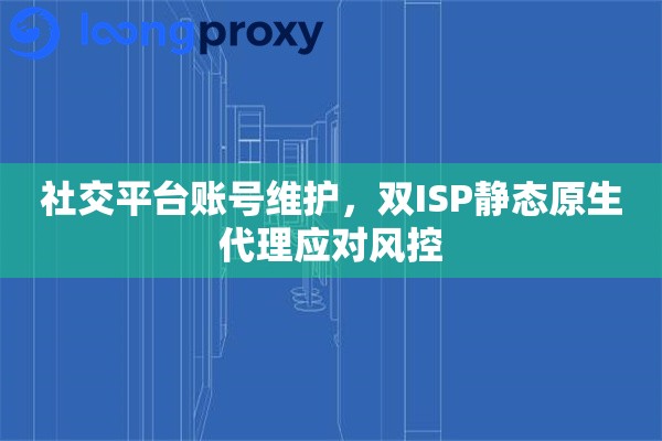社交平台账号维护,双ISP静态原生代理应对风控 社交平台账号维护,双ISP静态原生代理应对风控