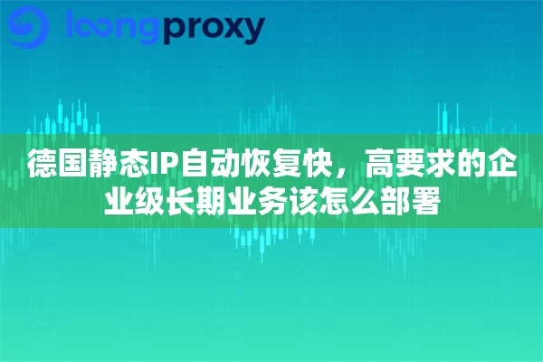 德国静态IP自动恢复快，高要求的企业级长期业务该怎么部署
