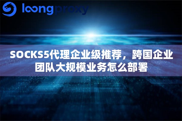 SOCKS5代理企业级推荐，跨国企业团队大规模业务怎么部署