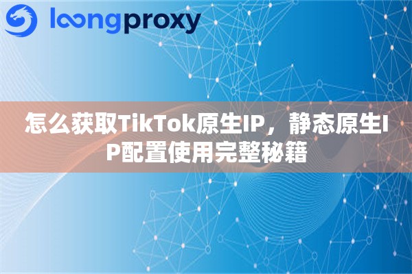 怎么获取TikTok原生IP，静态原生IP配置使用完整秘籍