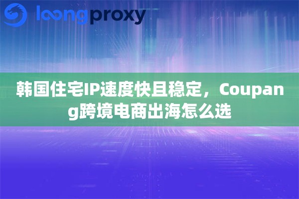韩国住宅IP速度快且稳定，Coupang跨境电商出海怎么选