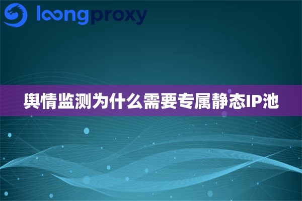 舆情监测为什么需要专属静态IP池