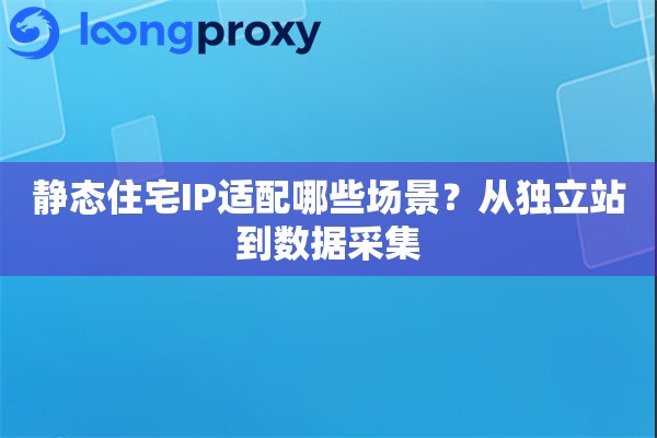 静态住宅IP适配哪些场景？从独立站到数据采集