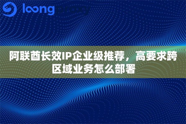 阿联酋长效IP企业级推荐，高要求跨区域业务怎么部署