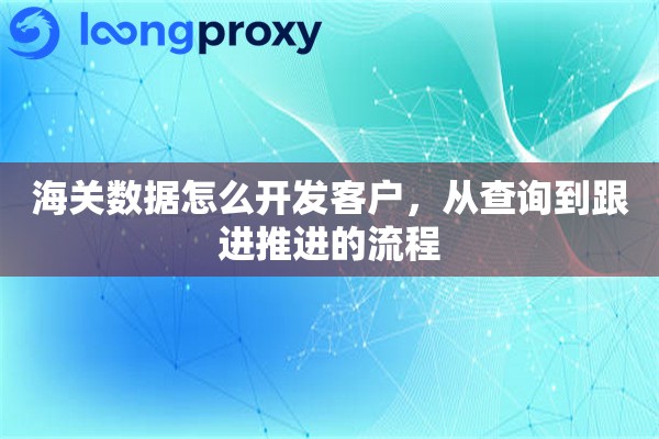 海关数据怎么开发客户，从查询到跟进推进的流程