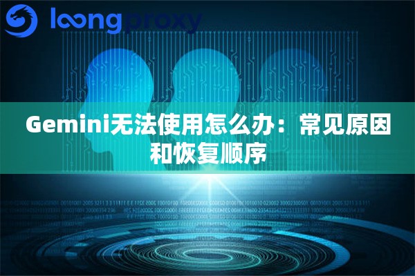 Gemini无法使用怎么办：常见原因和恢复顺序
