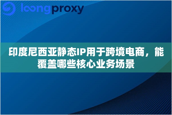 印度尼西亚静态IP用于跨境电商，能覆盖哪些核心业务场景