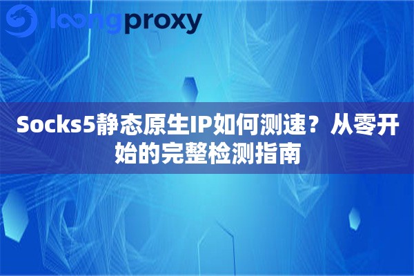 Socks5静态原生IP如何测速？从零开始的完整检测指南