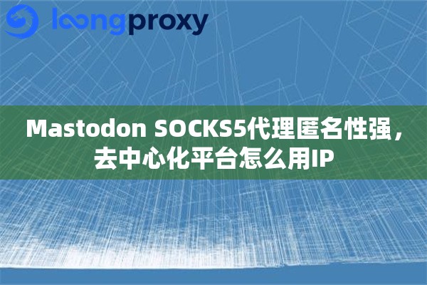 Mastodon SOCKS5代理匿名性强，去中心化平台怎么用IP