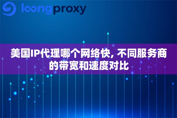 美国IP代理哪个网络快, 不同服务商的带宽和速度对比