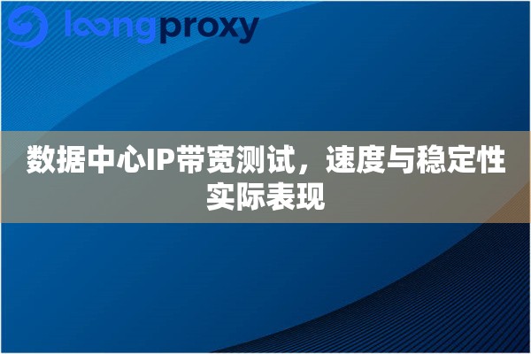 数据中心IP带宽测试，速度与稳定性实际表现