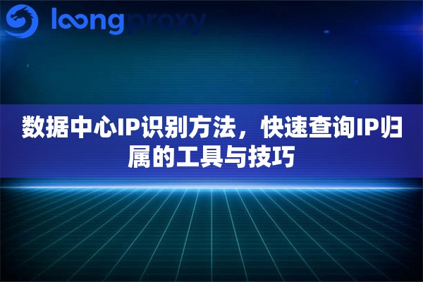数据中心IP识别方法，快速查询IP归属的工具与技巧