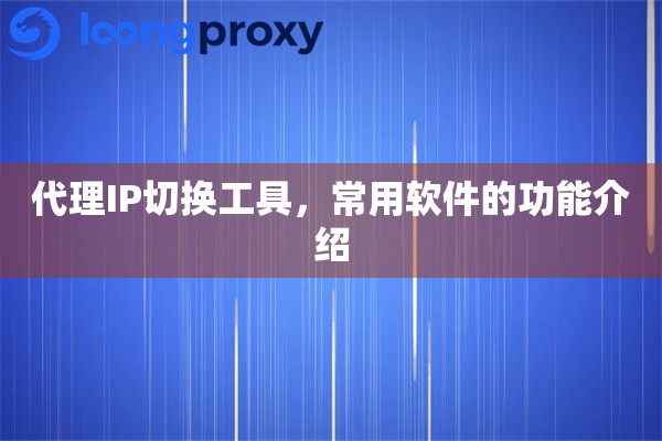 代理IP切换工具，常用软件的功能介绍