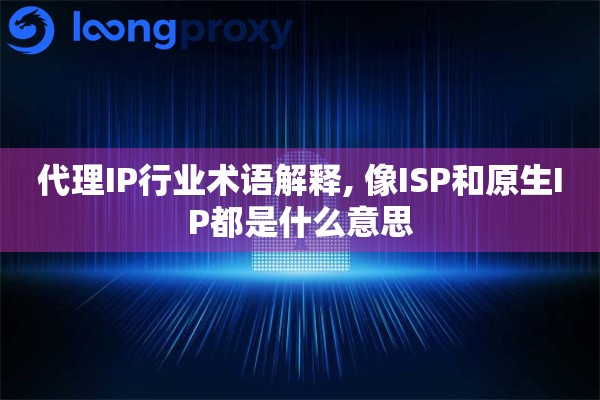 代理IP行业术语解释, 像ISP和原生IP都是什么意思