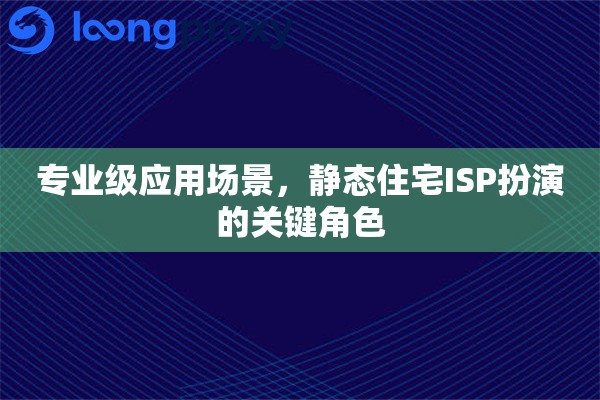 专业级应用场景，静态住宅ISP扮演的关键角色