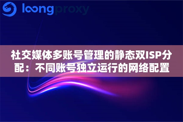 社交媒体多账号管理的静态双ISP分配：不同账号独立运行的网络配置