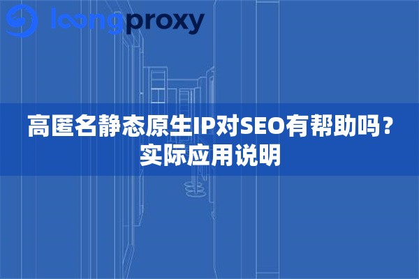 高匿名静态原生IP对SEO有帮助吗？实际应用说明