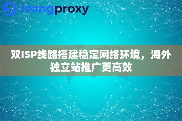 双ISP线路搭建稳定网络环境，海外独立站推广更高效