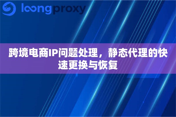 跨境电商IP问题处理，静态代理的快速更换与恢复