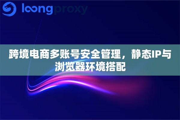 跨境电商多账号安全管理，静态IP与浏览器环境搭配