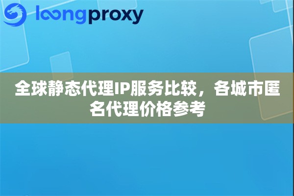 全球静态代理IP服务比较，各城市匿名代理价格参考
