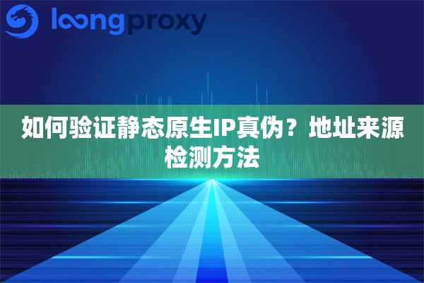 如何验证静态原生IP真伪？地址来源检测方法