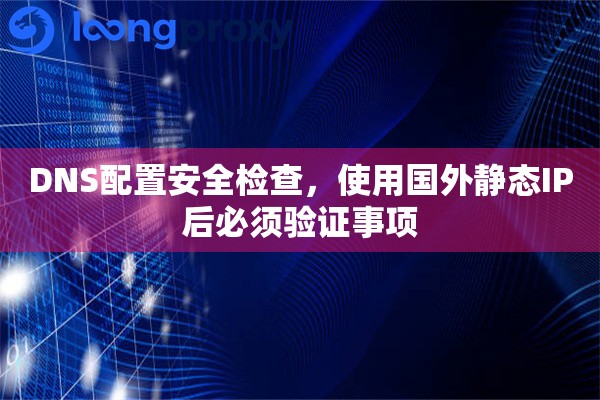 DNS配置安全检查，使用国外静态IP后必须验证事项