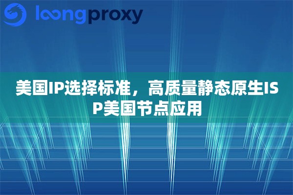 美国IP选择标准，高质量静态原生ISP美国节点应用