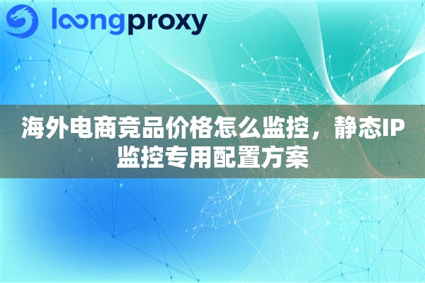 海外电商竞品价格怎么监控，静态IP监控专用配置方案