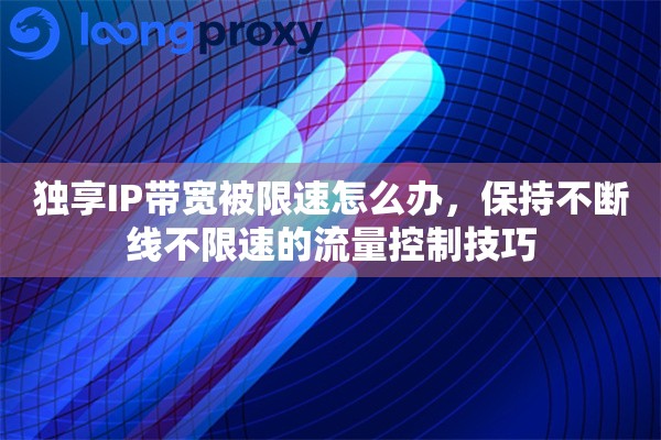独享IP带宽被限速怎么办，保持不断线不限速的流量控制技巧
