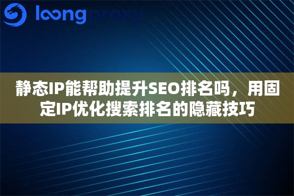 静态IP能帮助提升SEO排名吗,用固定IP优化搜索排名的隐藏技巧 静态IP能帮助提升SEO排名吗,用固定IP优化搜索排名的隐藏技巧