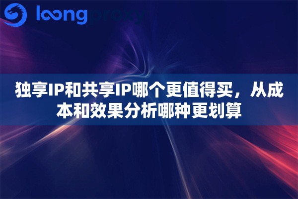 独享IP和共享IP哪个更值得买，从成本和效果分析哪种更划算