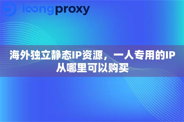 海外独立静态IP资源，一人专用的IP从哪里可以购买